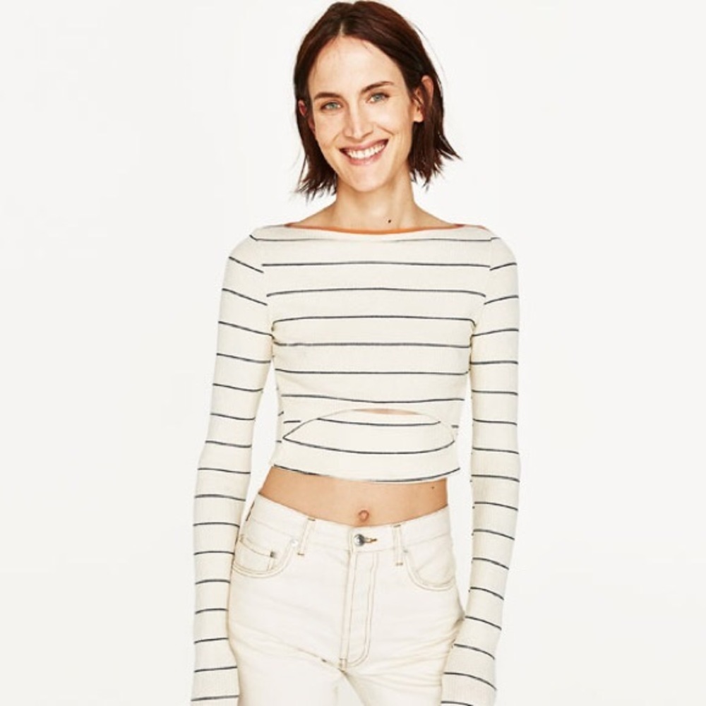 Zara Long sleeve Crop top